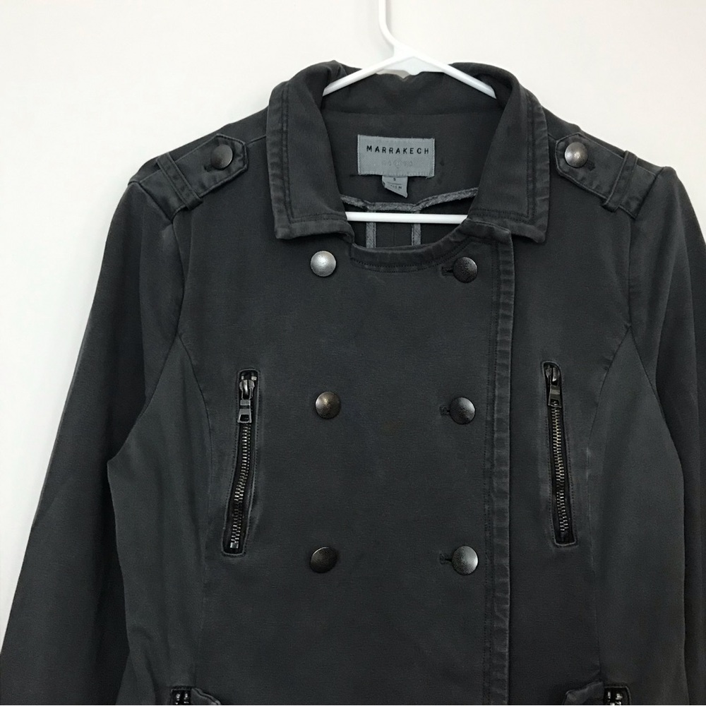 Marrakech Button Up Dark Gray Utility Military St… - image 2